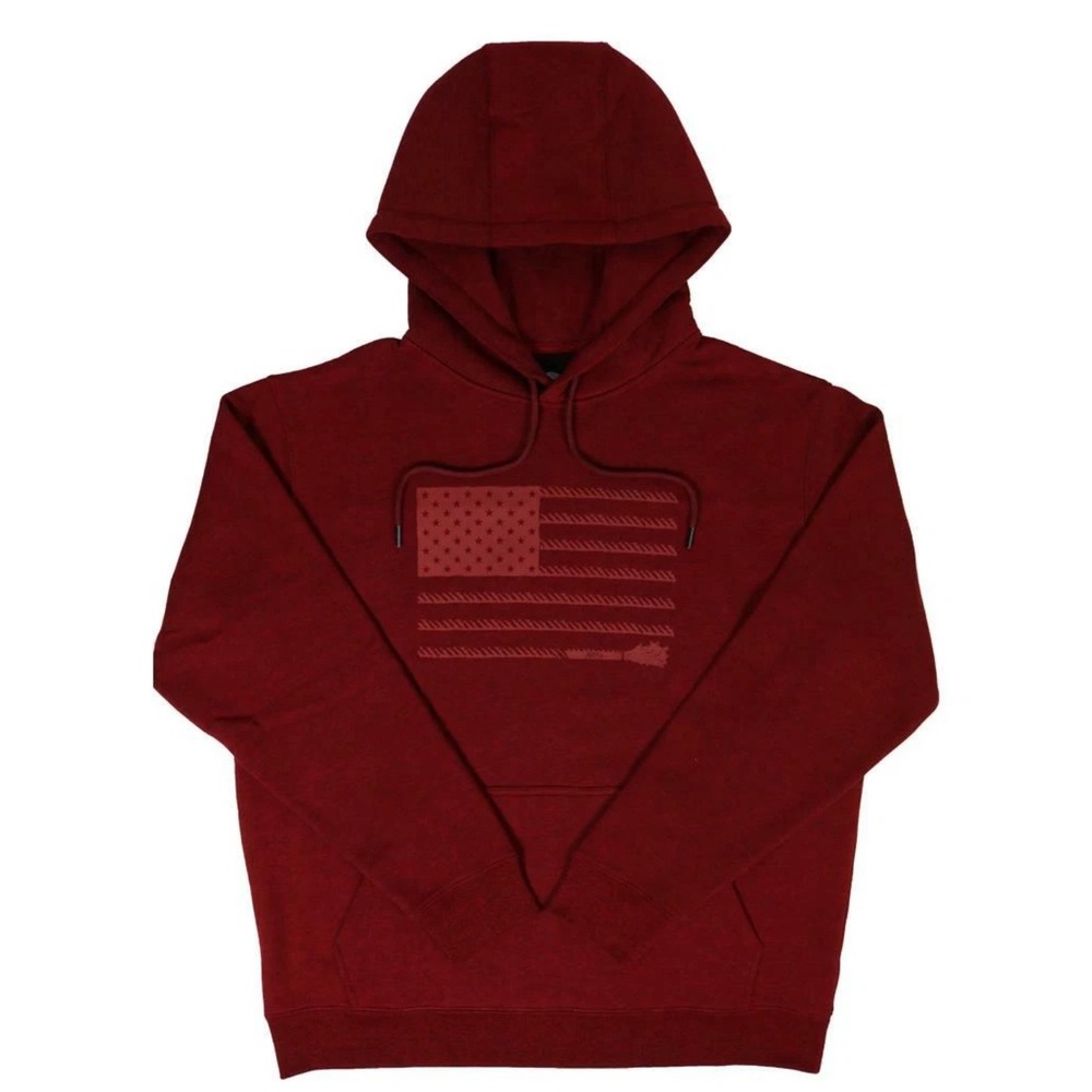 Hooey "Liberty‎ Roper" Red Heather Rope Flag Hoodie HH1178RD Small USA